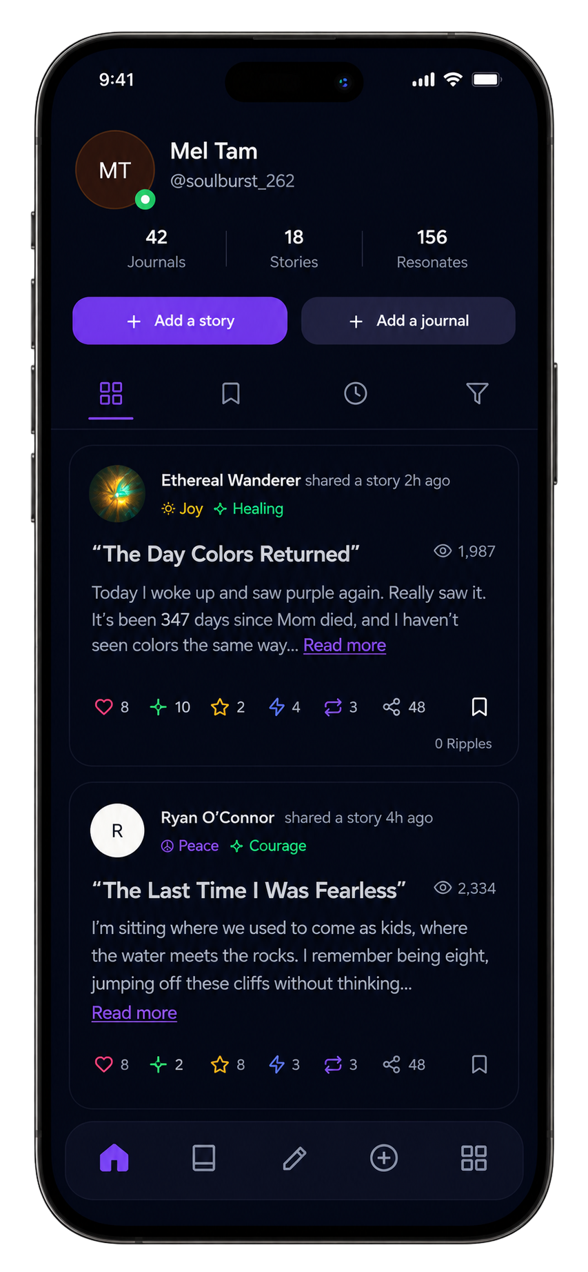 Story Stream app preview screen